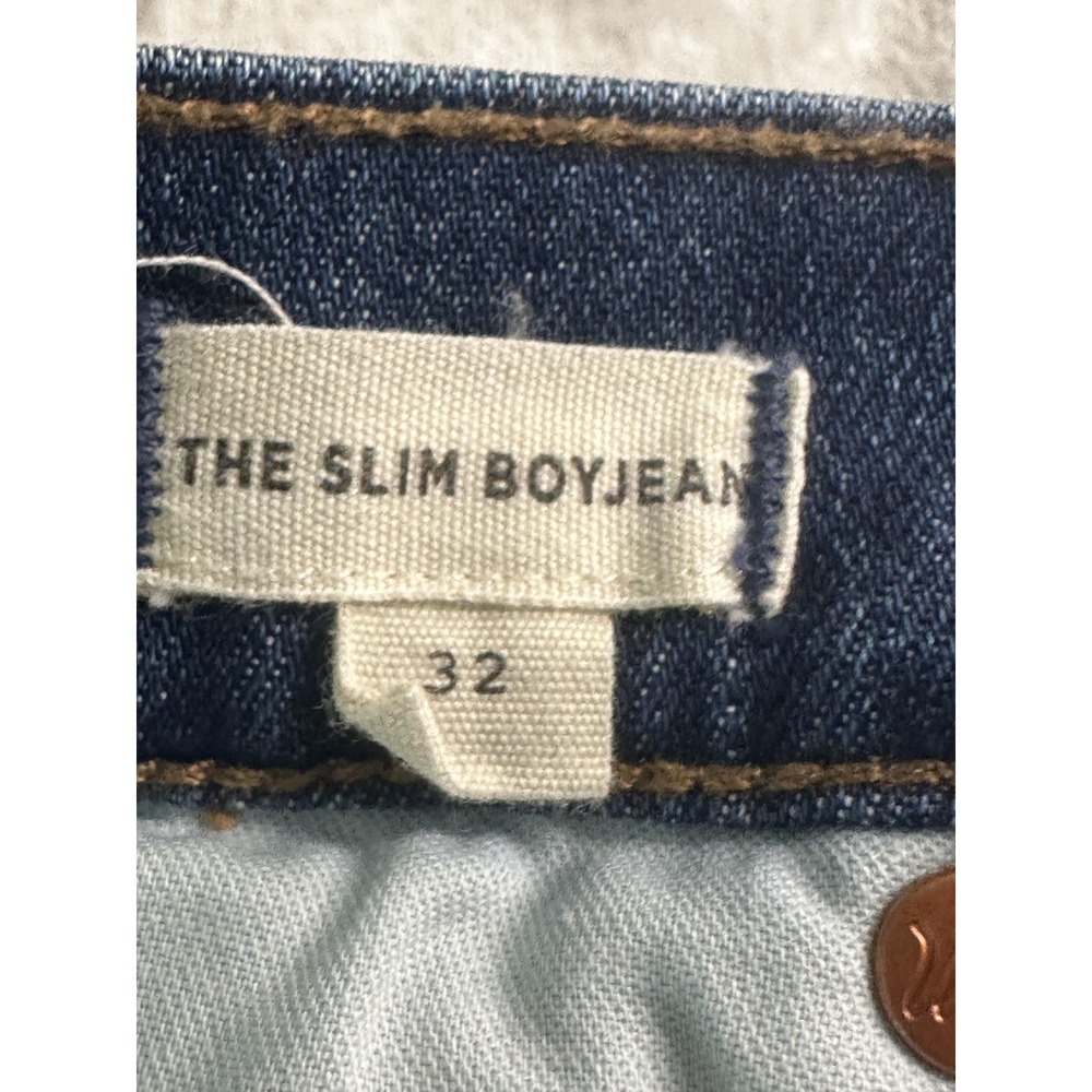 Madewell Jeans Womens 32 Blue Slim Boyjean Distressed‎ Denim Stretch Casual - Picture 9 of 11